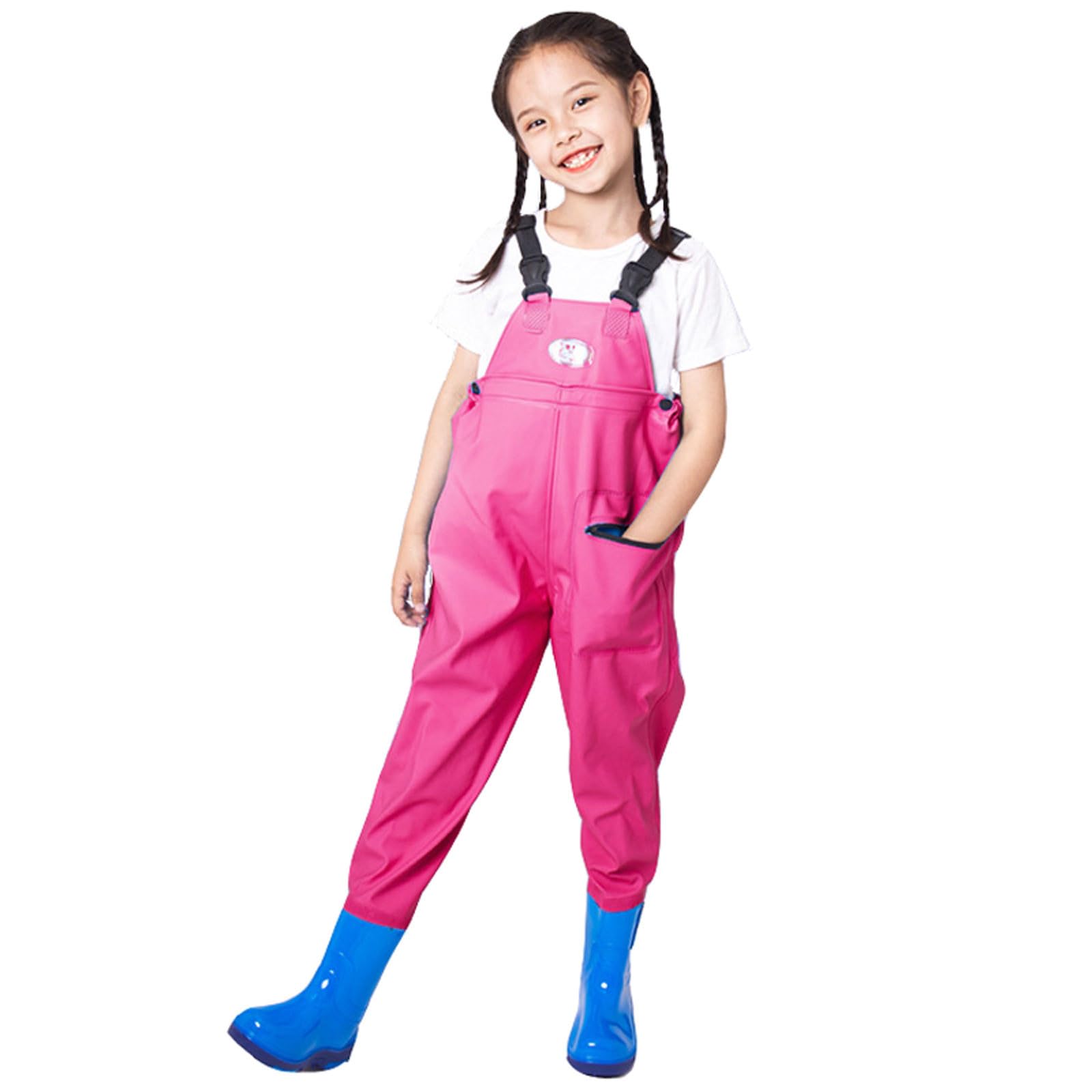 Fishing Waders for Kids Boys Girls Chest Waders Youth Fishing Wader with Pocket for Toddler Children Water Proof Wader with Boots (15-16 Years) — image 1