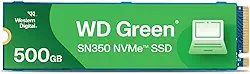 SSD WD Green SN350 500GB NVMe M.2 2280 (Leitura até 2400MB/s e Gravação até 1500MB/s)