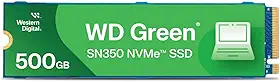 SSD WD Green SN350 500GB NVMe M.2 2280 (Leitura até 2400MB/s e Gravação até 1500MB/s)
