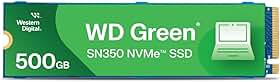 SSD WD Green SN350 500GB NVMe M.2 2280 (Leitura até 2400MB/s e Gravação até 1500MB/s)