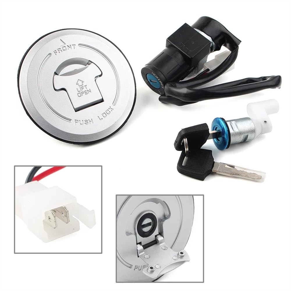 Couvercle Bouchon Gaz Carburant Interrupteur D'allumage Moto Serrure Et Clés pour Ho&NDA CBR125 CBR125R R CBR 125 125cc 2003 2004 2005 2006 2007 Bouchon réservoir Carburant Moto