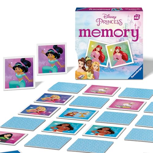 Ravensburger - Memory® pocket - Disney Princess, Gioco Memory da 3 anni