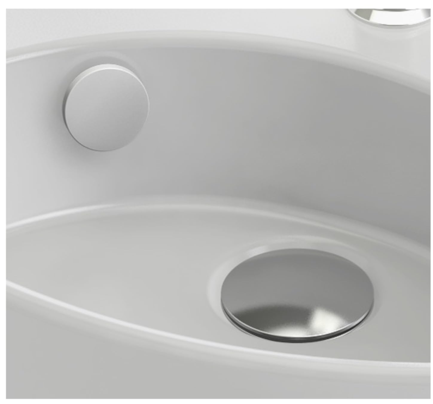 JACOB DELAFON Lavamanos pequeño en esquina para baño Lavabo compacto de cerámica blanca, fácil limpieza y mantenimiento 1 orificio para grifería 34x34 cm Odéon Rive Gauche EGP112-00
