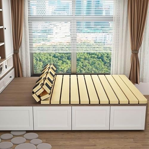 Mat Solid Wood Bed Boards Breathable Plate Foldable Plate Futon Frame FoldingFolding Floor Slatted Frame,Japanese Floor Futon Mattress Fold Rollable Hard Bed Board Solid Wood Futon Frame Wai