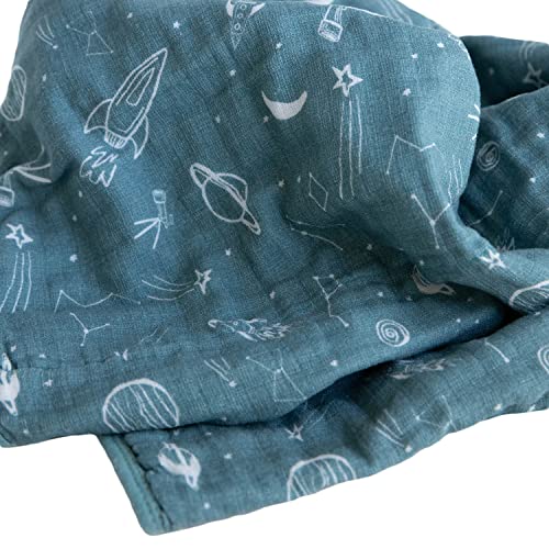 Image of RED ROVR 100% Organic Cotton Muslin Baby Blanket | Multi-Layer Muslin Quilt | Newborn & Toddler | Soft, Lightweight | Nursery, Stroller | Machine Wash | 30" x 40" | Star Gaze