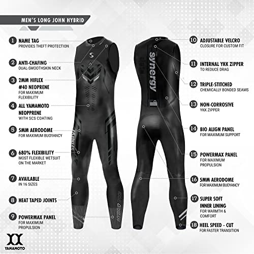 Synergy Triathlon Wetsuit- Men's Hybrid Sleeveless Long John (Efx3, L1) #TOP2