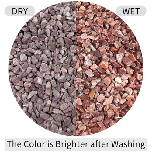 FANTIAN 2 lbs Succulent and Cactus Pebbles Gravel, 3/8 Inch Decorative Red River Rocks for Plants Indoor, Vases, Terrarium, Potted Top Dressing and Outdoor Decorative Stones