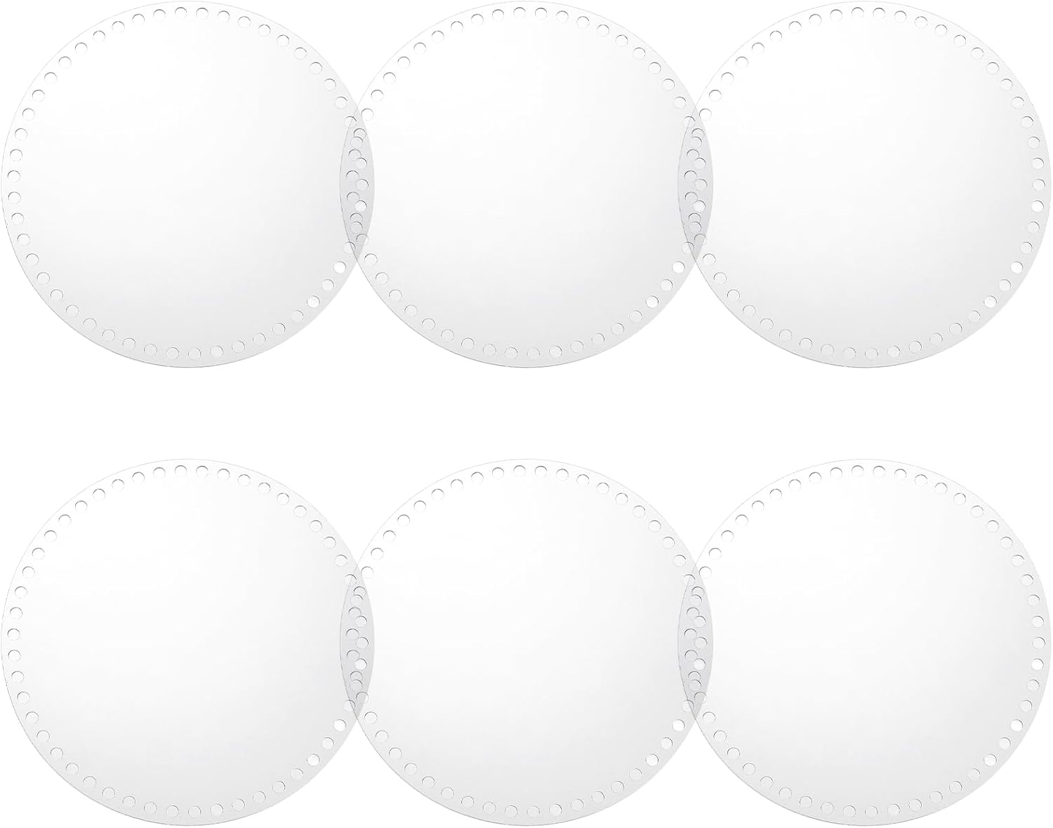 PATIKIL 8 x 8 Inch Crochet Basket Base, 6Pcs Acrylic Round Bag Making Supplies Purse Bottoms Shaper Weaving Knitting Kit for Crochet Shoulder Bag Handbag Purse Craft