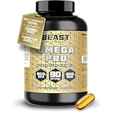 Beast Pharm Omega 3 Capsules High Strength 1000mg per Capsule - 90 Softgels, 3 Month Supply - Omega 3 Fish Oil Triple Strength Supplements 600mg EPA, 300mg DHA