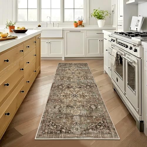 Pauwer Boho Hallway Runner Rug 2x6 Washable Entryway Area Rugs Non Slip Farmhouse Vintage Floor Mat Carpet Runner for Hallways Laundry Room Kitchen Bathroom Bedroom