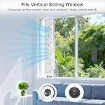 36.61-66.93 Inch Dual-Mode Airflow Exhaust Intake Vertical Window Fan White - Image 5