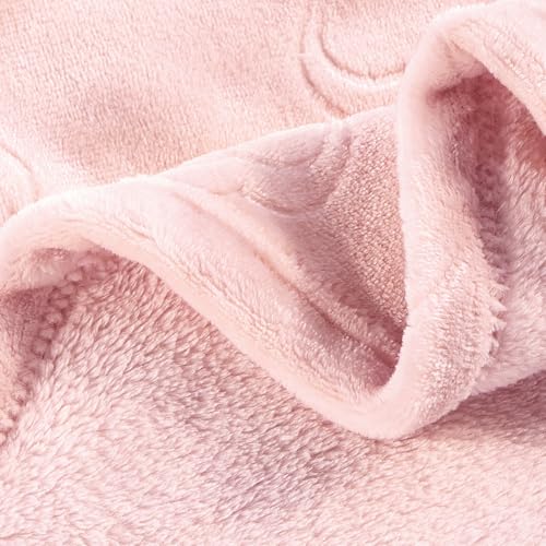 Image of BORITAR Baby Blanket for Girls Ultra Soft Cozy Fleece Baby Blankets, Warm and Lightweight Toddler Blanket with Elegant Floral Printed for Bed Stroller Crib Travel, 30x40 Inch, Pink