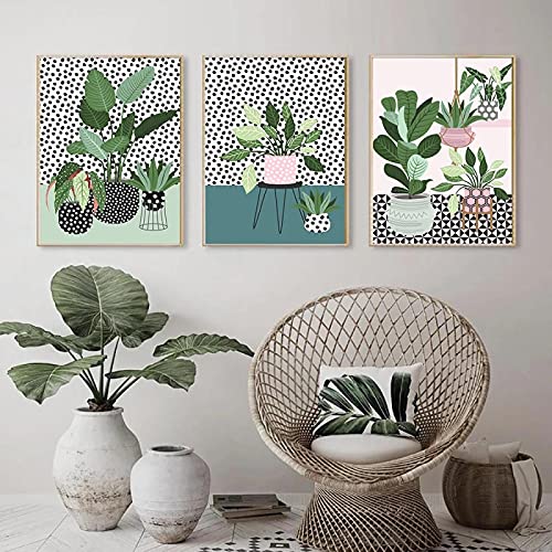 Plantes en pot affiches nordiques 50x70 cm sublimez votre salon cosy