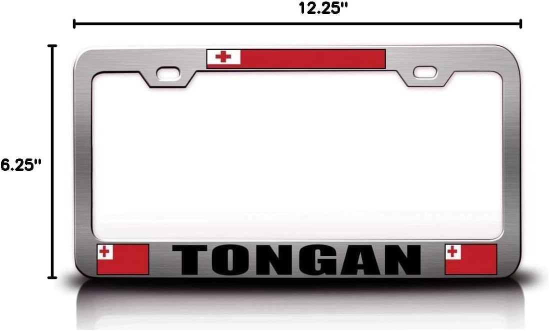 Tongan Country with Flag Metal Car SUV Truck License Plate Frame Ch g3