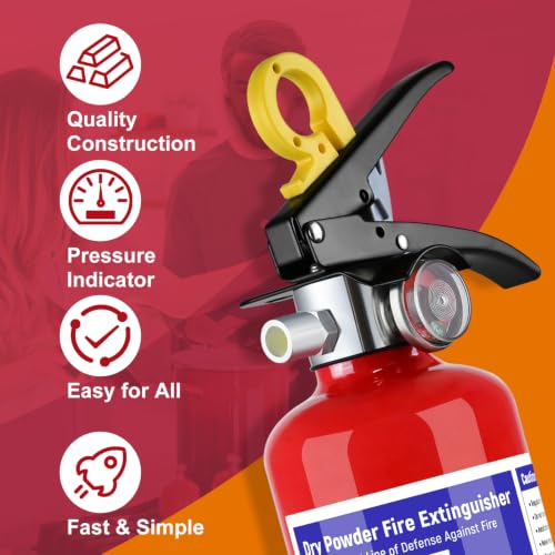 Image of 4Pack ABC Fire Extinguisher for Home 1-A:10-B:C Rated Dry Chemical Extinguisher