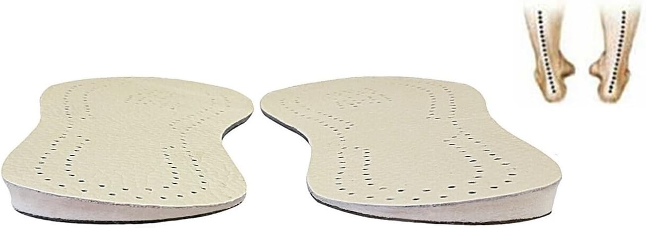 Supination Correction Insoles, Leather Orthopedic Inserts for O/XO Leg Correction, Foot Alignment and Posture Support for Men and Women (MEN8-8.5/WOMEN10-10.5) - Image 2