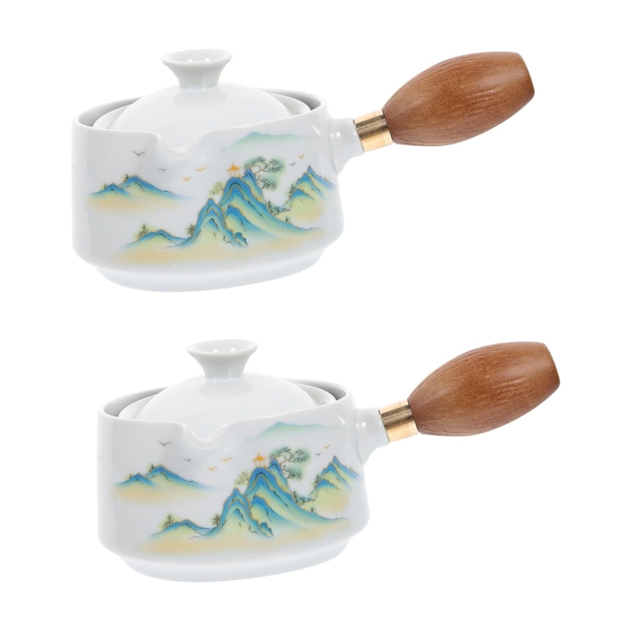 Cabilock 2piezas Tetera De Cerámica Asa Lateral Para Infusión De Té Suelto Diseño Único y Duradero Para Uso Oficina y Hogar