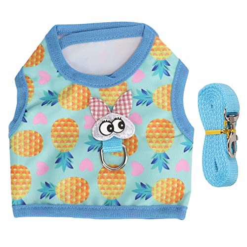 Gavigain Bunny Cat Rabbit Vest with Leash Set for Small Pets Comfortable Daily Walking Suitable for Small Animal Pet Party (L)