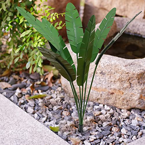 Made By Hand Bird Of Paradise Plant 【43 Inches 】Fake Palm Tree With 8 Trunks Faux Tree For Indoor Outdoor Modern Decoration Feaux Plants In Pot For Home Office Perfect Housewarming Gift，Outdoor Decora #TOP6