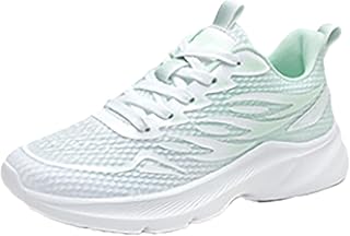 Genérico Zapatos Mujer con Horma Ancha Deportivas Verano para Mujer Color sólido Malla Transpirable Punta Redonda con Cordones Parte Superior Plana Zapatos Mujer Zapatillas Mujer Verano