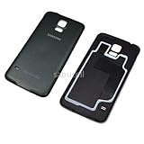 SaBuCell - Replacement Black Battery Door Back Cover with Rubber Seal Waterproof Gasket For Samsung Galaxy S5 I9600