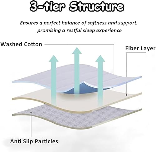 Miniatura 2 de Colchón japonés de suelo tipo futón, colchón plegable de 1.7 pulgadas de grosor, tapete de tatami portátil para tumbona, almohada, cama, campamento,