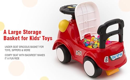Amazon Brand - Jam & Honey Ride-on Car for Kids | for 24+ Months | Push Car with Backrest | Under Seat Storage | Indoor or Outdoor Toy | BIS Approved | Safe and Fun Toy (Red) - Image 3
