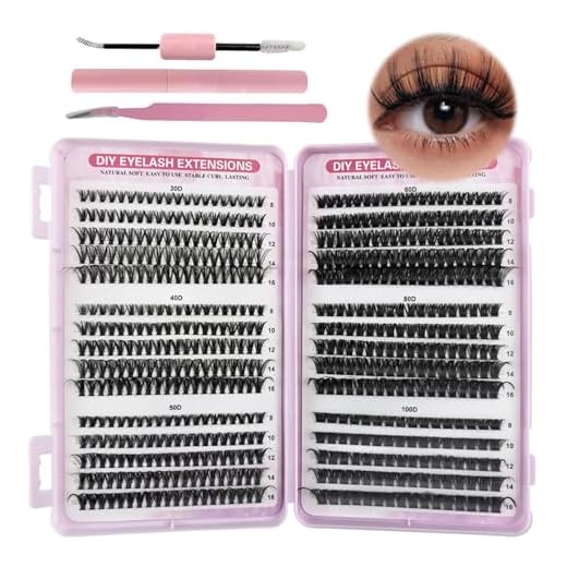 VEGCOO Pestañas Postizas Naturels Cluster Lashes 570 Unds 30-40-50-60-80-100D Pestañas Pelo a Pelo Extensiones de Pestañas Individuales Tipo Racimo Ruso con Accesorios(8-16 mm)