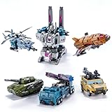 wakidong Deformation Toys,Deformation Robot Toy Combiner Set 5 in 1 Action Figure Model Gift for Boys Adults