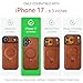 CHEEWADA for iPhone 17 Case with Stand, Compatible with MagSafe, Slim PU Leather & Durable TPU Drop-Proof Protective Magnetic Kickstand Phone Cases with Tempered Glass Screen Protector 6.3