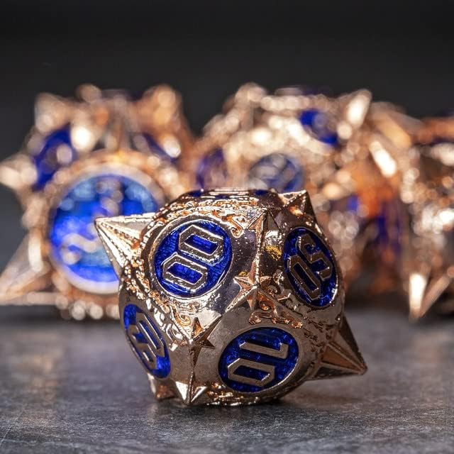 Miniatura 5 de Sage's Portal Enchanted Morning Stars - Juego de dados de 7 piezas de dados poliédricos de metal con pinchos para Dungeons and Dragons TTRPG