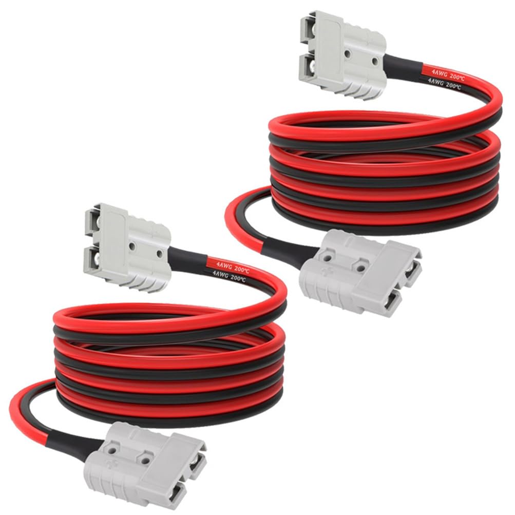 Wtyczka Anderson 120 A z kablem połączeniowym 4AWG Wtyczki wózków widłowych elektrycznych jeden do jednego do wymiany akumulatora litowego Podwójne kable ładowania,0.5m cable 2pcs