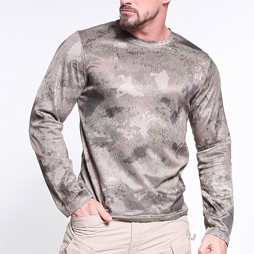 UV Shirts for Men Lightweight Camo Sun Protection Shirts UPF 50 + Long Sleeve Outdoor T-Shirts Crewneck Quick Dry Tees2