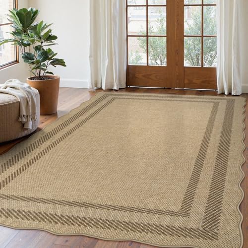 LIVEBOX 5x7 Washable Jute Rug for Home and Outdoors