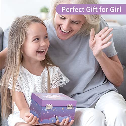 Swimfun Musical Box Personalized Jewelry Box For Girls, Unicorn Jewelry Organizer Matching Necklace And Bracelet, Kids Jewelry Box, Birthday Gifts For Girls #TOP6