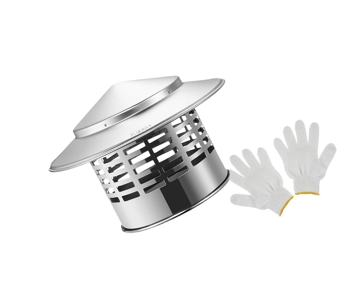 Shiketong One Color 304 Stainless Steel Chimney Cap, Tapered Top Round Chimney Cover(6.3")