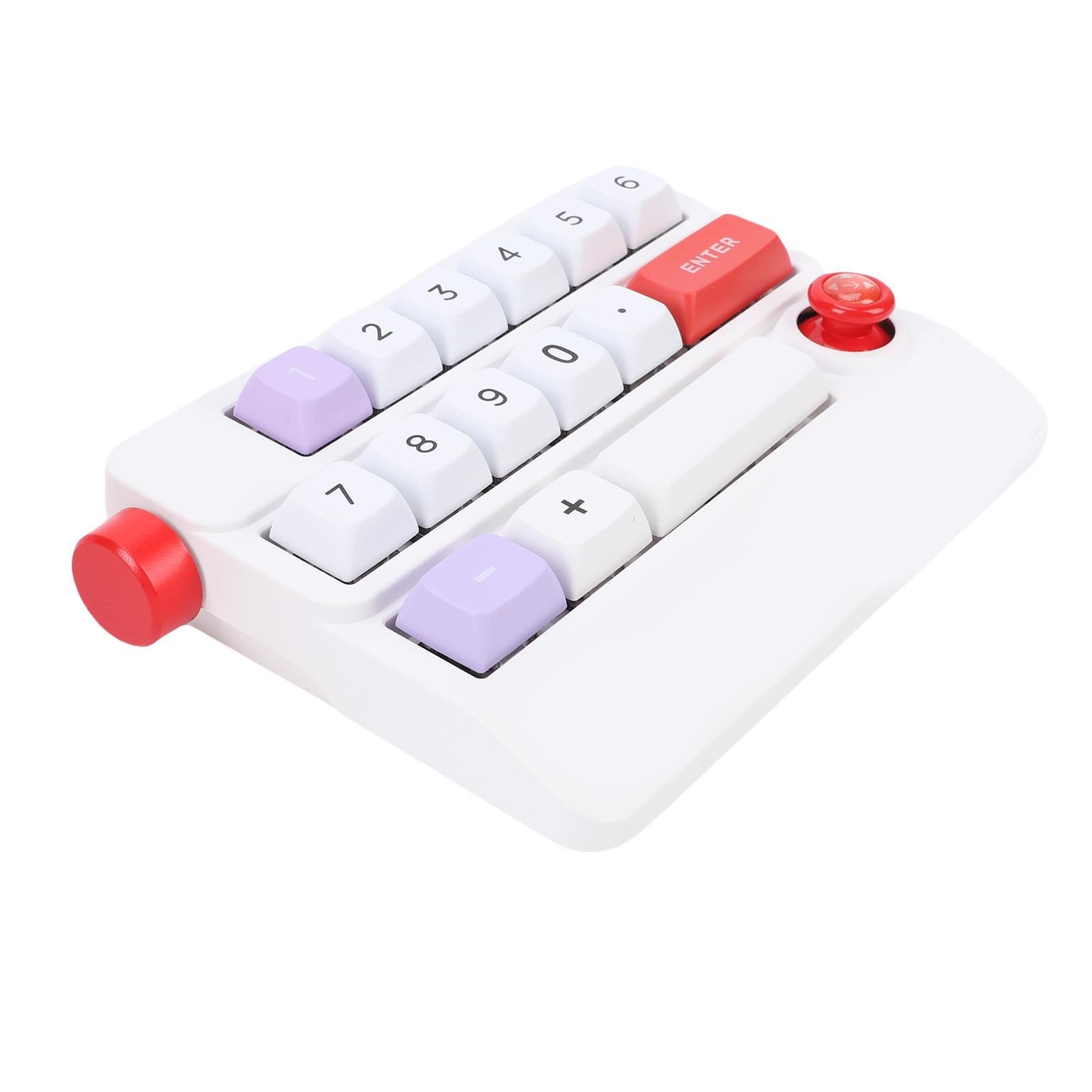 SUNGOOYUE Pavé Numérique Mécanique, 19 Touches échangeables à Chaud avec Touches Macro Programmables et Contrôle par Joystick, 12 Modes D'éclairage, Connexion USB C Filaire pour PC (White)