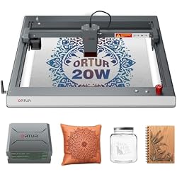 Ortur Laser Master 3 20000mW with Air Assist Laser Engraving Machine, Support APP Control Laser Engraver, Higher Power Laser Cutter for Wood Leather, Black Acrylic & Metal Engraver, Class 4