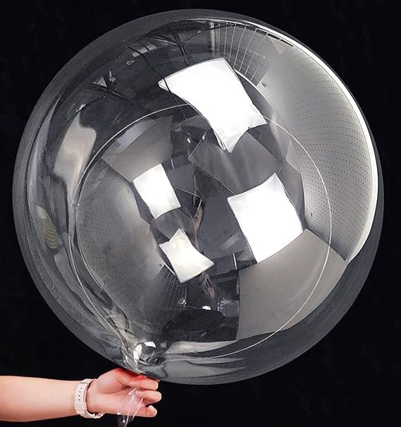 TRAIS 20 Inch Clear Bobo Balloons Pack of 10 | Transparent Bubble Balloons for Birthday Decoration | Big TPU Bubble Balloons for Wedding, Christmas, Anniversary & Party Decor-image-35