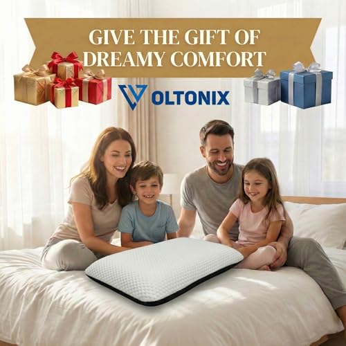 Image of Blairmore Memory Foam Pillow,nek Pillow,Orthopedic Memory Foam Pillows Supports Neck Pain and Shoulder Pain for Sleeping, Ergonomic Cervical Pillow (White+milange Grey)