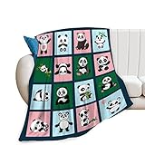 Funny Panda Blanket Cute Panda Eat Bamboo Throw Blanket Warm Soft Flannel Cartoon Colorful Cute Anim