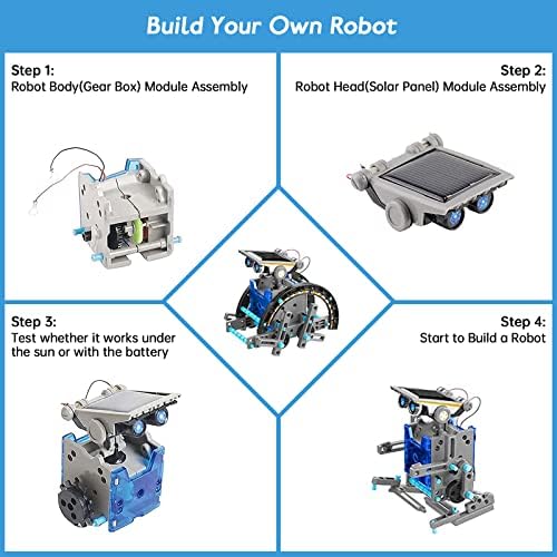 Pakoo STEM Solar Robot Toy 12-in-1 Educational Science Kit DIY Building Toy Construction Engineering Set for Kids Age 8-12 Boys & Girls Birthday Gift, Solar Powered Toy 7 5153gAvDdeL. AC