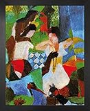 1art1 August Macke Poster Kunstdruck Bild und MDF-Rahmen - Türkischer Schmuckhändler, 1914 (50 x 40cm)