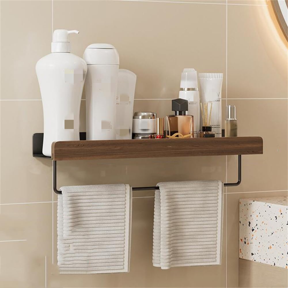 Ensemble de matériel de salle de bain noir mat en acier inoxydable avec étagère chic