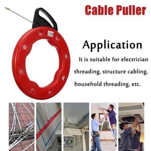 Extractor de cables rojo retráctil para electricista guía pasacables 3