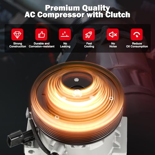 Image of cciyu Air Conditioning Compressor for Hyundai Elantra for Kia Forte Koup | for Forte5 Soul 1.6L 2014-2019 Replaces AC Compressor for Car