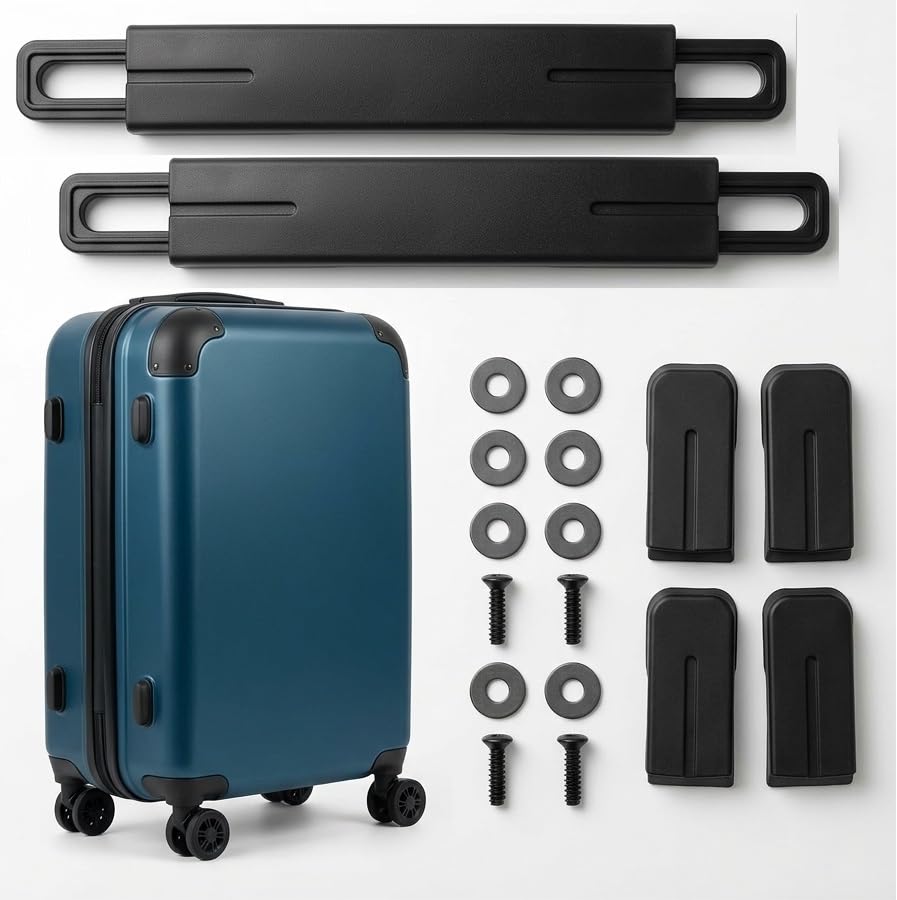 Image of Luggage Wheel,Handle,Lock Only for Replacement and Repair for VIP, Safari, Skybag, Amrican Tourister Suitcases Luggage Part (2 PCS HANDLE BLACK)