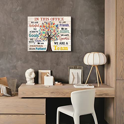 Wallohere Inspirational Wall Art For Office Motivational Quotes Wall Decor We Are A Team Office Canvas Teamwork Wall Art Modern Office Wall Decor Framed Ready To Hang 12X16 Inch #TOP4