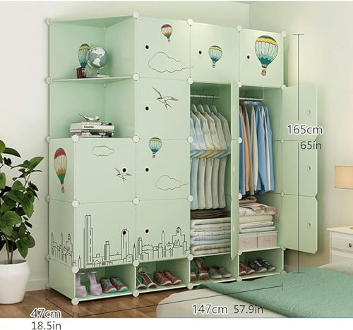 Armario portátil guardarropa de cubos almacenamiento closet modular 3