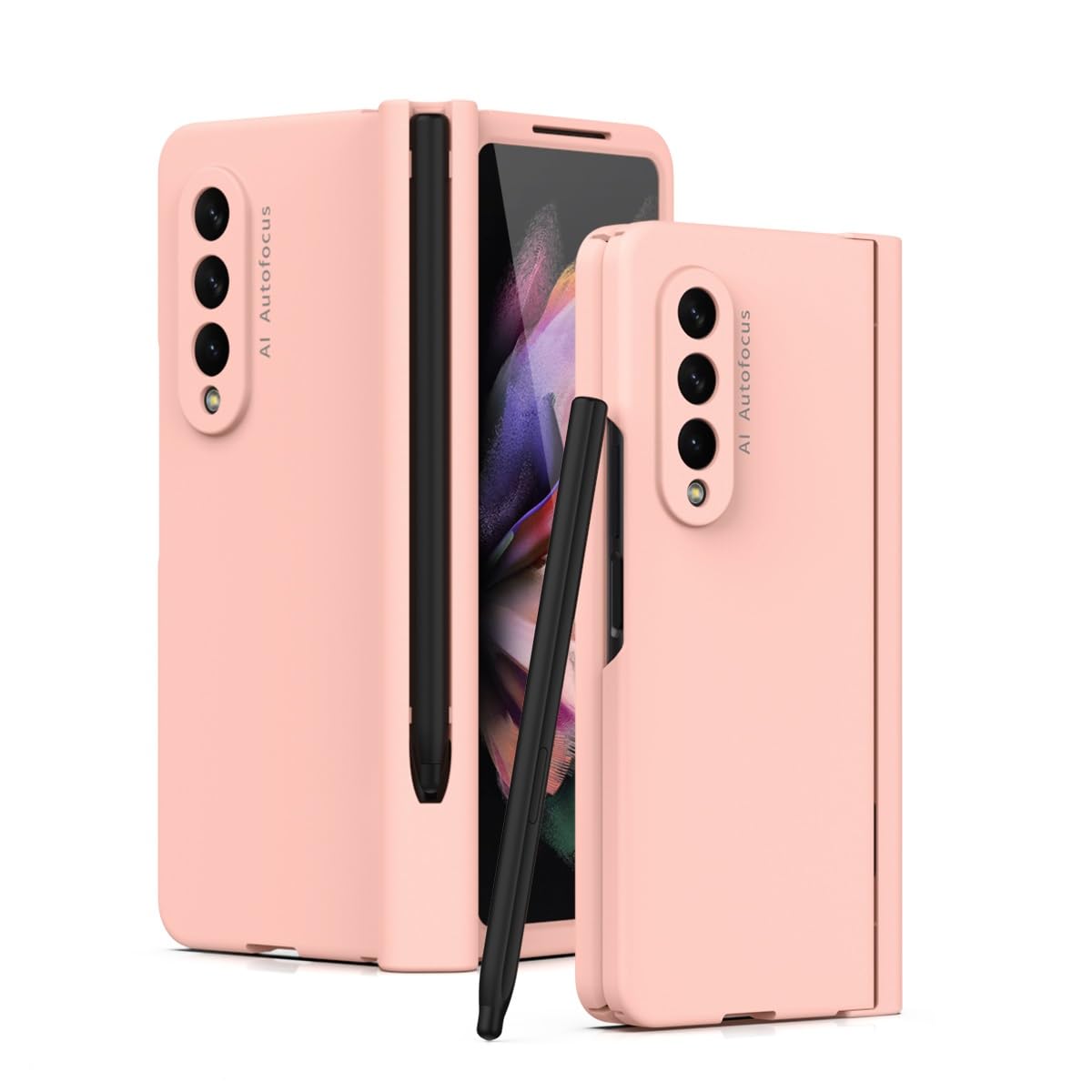 Funda antichoque completa para Galaxy Z Fold 3 con cobertura de bisagra y cristal templado 8